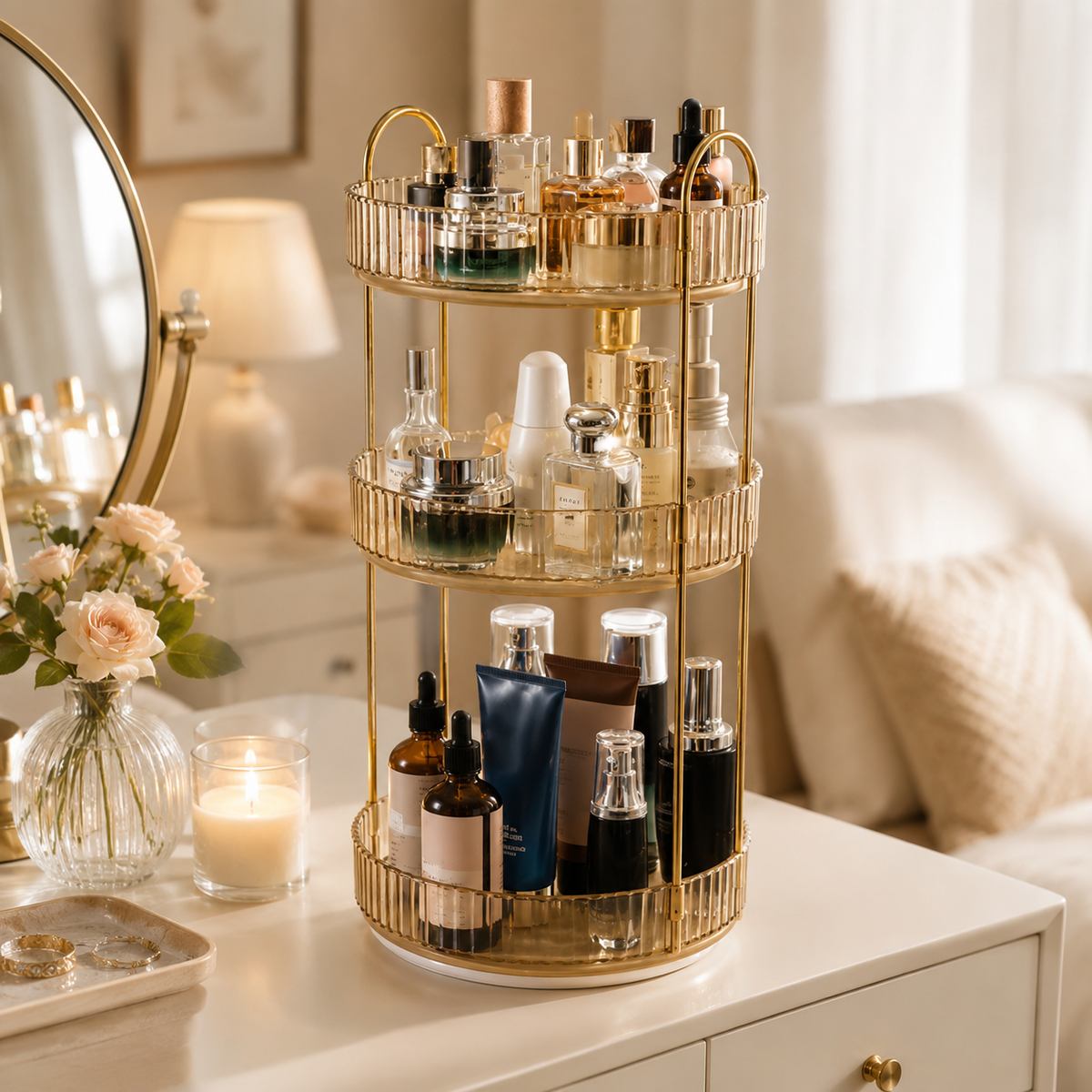 2-Tier Rotating Beauty Organizer