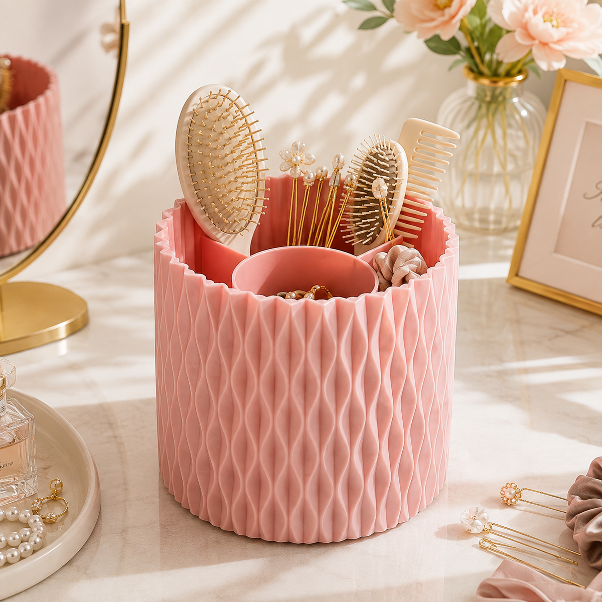 360° Rotating Makeup Brush Holder