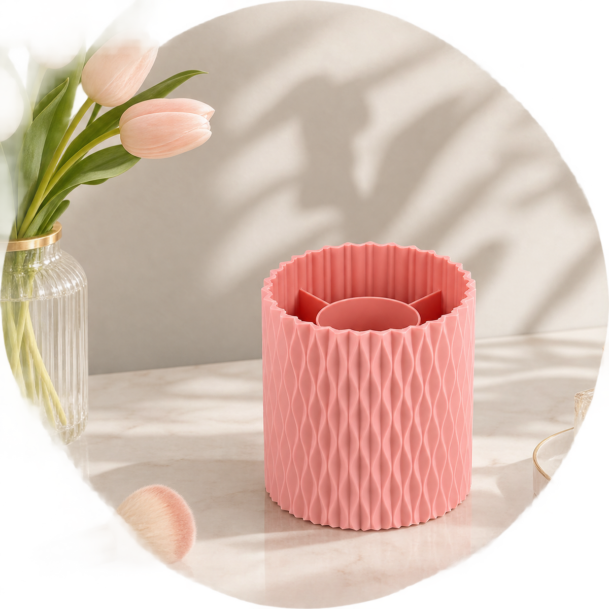 360° Rotating Makeup Brush Holder