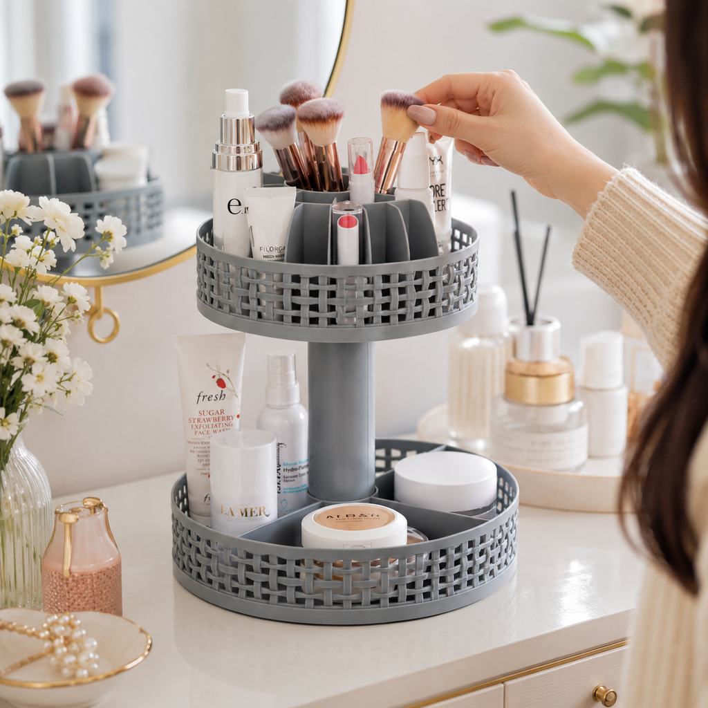 17-Compartment Rotating Beauty Organizer