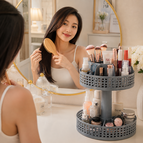 17-Compartment Rotating Beauty Organizer