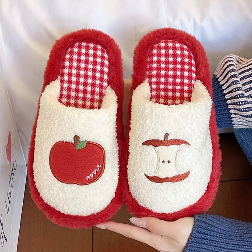 Cozy Grid Plush Platform Slippers