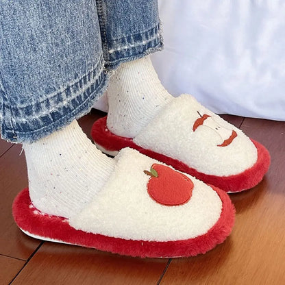 Cozy Grid Plush Platform Slippers